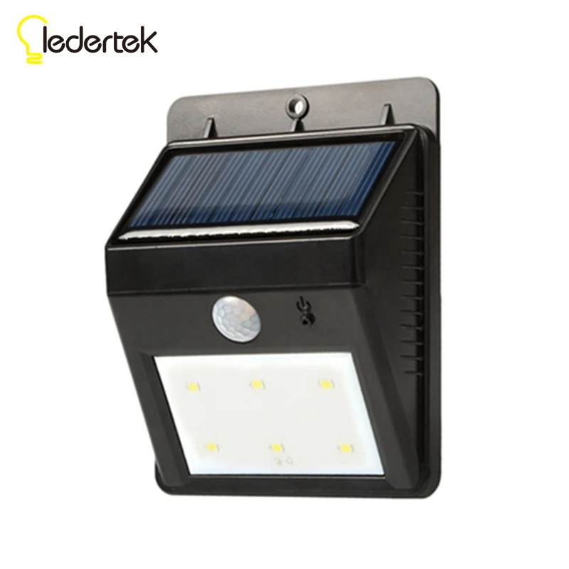 

New 6 led Outdoor Solar Sensor LED Light, PIR Motion Sensor Detection Range With Dusk to Dawn Dark Sensing Auto On/Off Function
