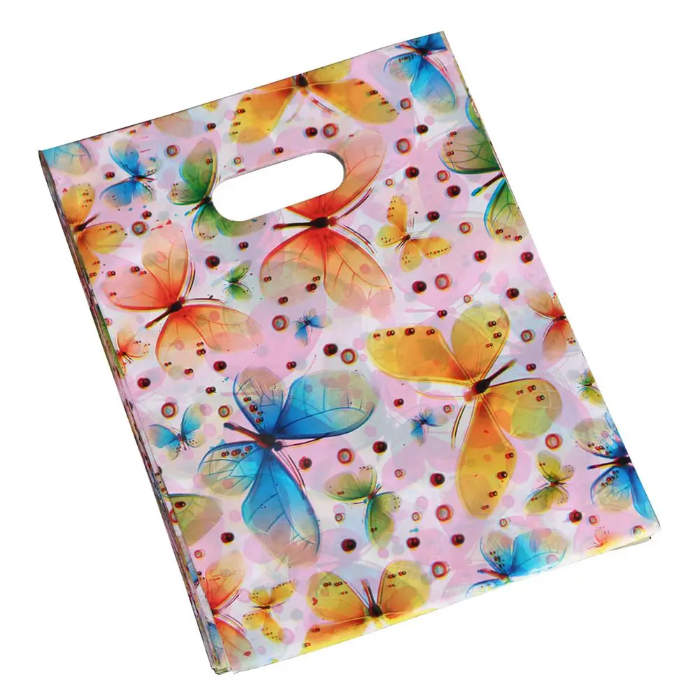 

HOT 100Pcs Pretty Mini Mixed Pattern Plastic Jewelry Gift Bag Shopping Pouch 20*15CM Styles: 6
