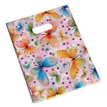HOT 100Pcs Pretty Mini Mixed Pattern Plastic Jewelry Gift Bag Shopping Pouch 20*15CM Styles: 6