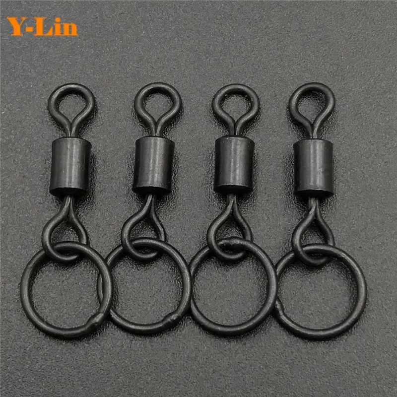 

20xCarp fishing big eye ring with UK 8# rolling swivels quick change swivles link connector accessories for carp fishing