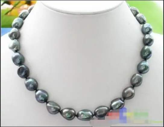 

Hot sale new Style >>>>>Luster 17" 15mm BAROQUE TAHITIAN BLACK PEARL NECKLACE