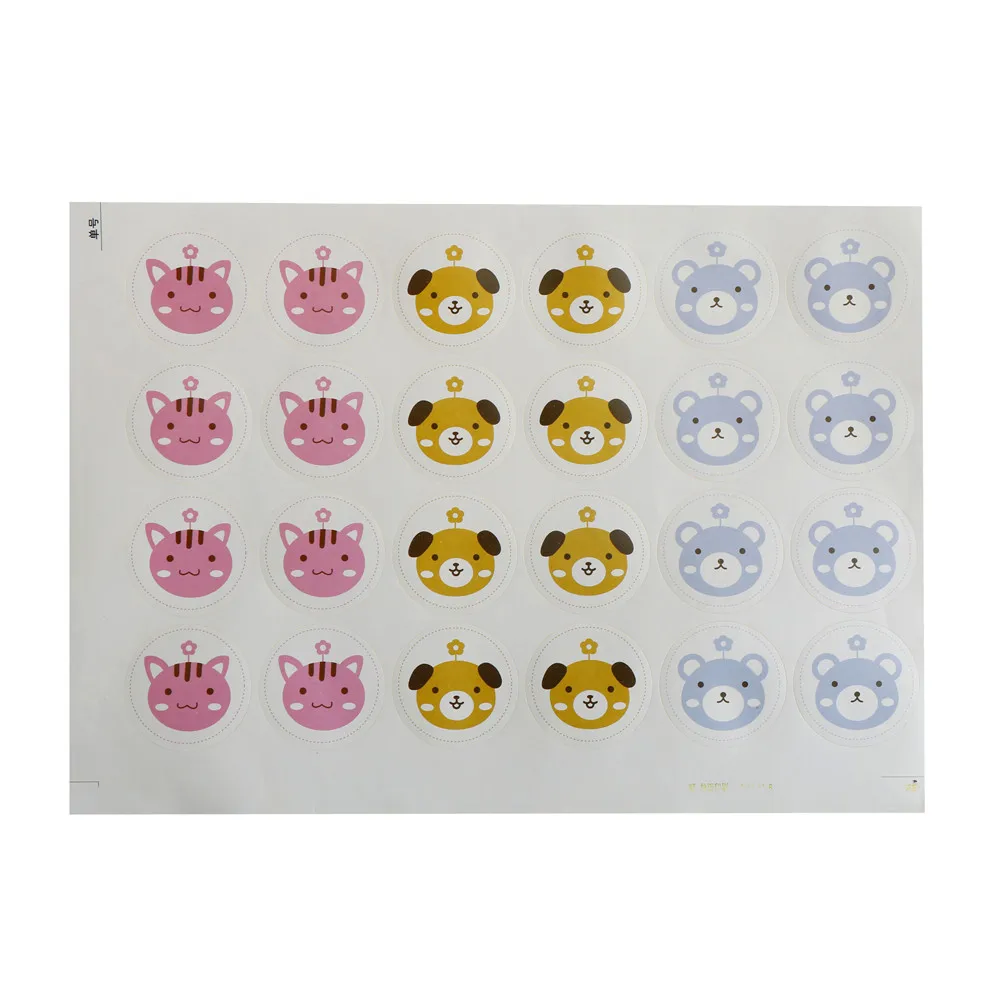 240pcs/lot Cute Dog Cat Pattern Packaging for Cookies Gift Bags Biscuit Cookie Bag Sealing Sticker Baking Packs
