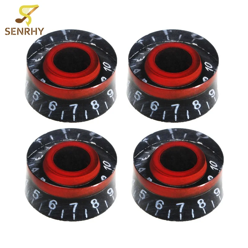 4pcs Lots Speed Control Guitar Knobs Black Red For LP Electric Guitar Bass Replacement Useful Guitarra Accessories