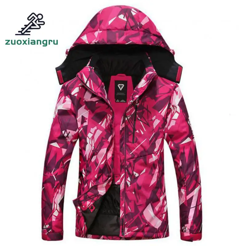 

Women Winter Waterproof Windproof Hooded Camo Hiking Jacket Outdoor Sport Warm Hiking Cycling Mountain Climbing Jacket