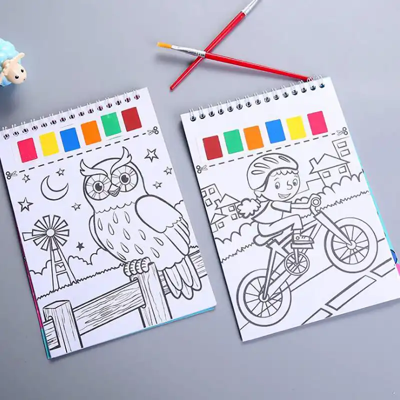 Libro De Pintura Gouache Con Dibujos Creativos Para Ninos Libro Para Colorear Libro Para Ninos De Guarderia Libro Para Pintar A Acuarela Aliexpress