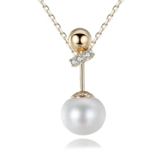 Quality 925 sterling silver pearl zircon pendants necklace charms fashion romantic design necklace for women fine