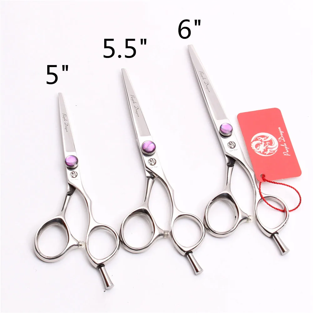 

5" 5.5" 6" 440C Purple Dragon Flat Teeth Hairdressing Scissors Cutting Shears Haircut Scissors Professional Hair Scissors Z9014