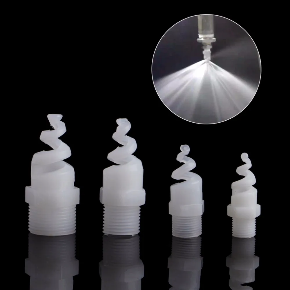 

5Pcs/set Plastic PP Spiral Cone Nozzle Spray Sprinkler Head 1/4" 3/8" 1/2" 3/4" bspt C42