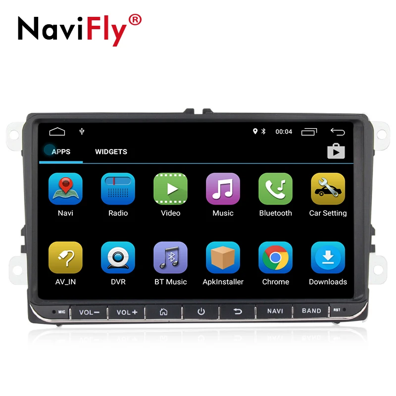 NaviFly 9 дюймов Android8.1 автомобильный Мультиплеер для Volkswagen golf 6 touran passat B7 Skoda сиденье с gps Навигатором Радио BT RDS