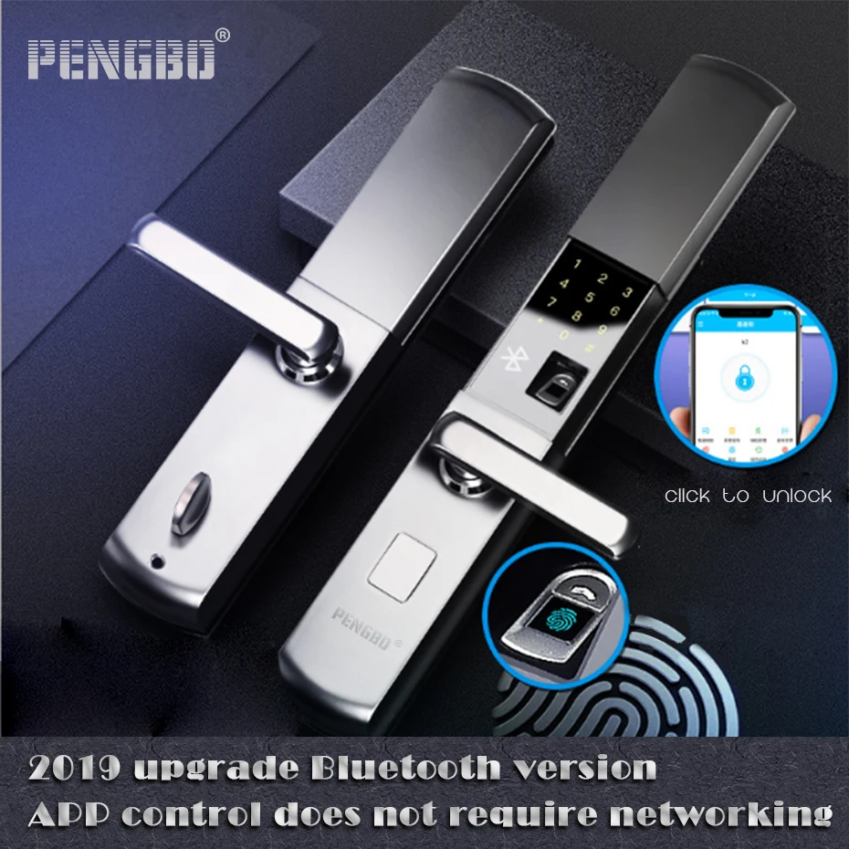 

PENGBO 6 IN 1 Fingerprint lock, APP remote control High grade Electronic Smart Lock Intelligent Lock