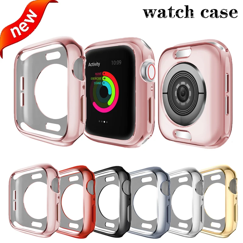 

TPU Watch case for apple watch screen protector 44mm&for apple watch cover 42mm Bumper for iwatch 4 Cover 40mm series 3/2/1 38mm