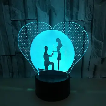 

Colorful Touch 3d Nightlight Valentine's Day Gift 3d Led Moderne Desk lamp Stereo Vision Proposal Table Lamps For Living Room