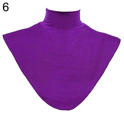 Женский модальный ложный воротник хиджаб мусульманский чистый цвет шейный шарф Петля - Цвет: Фиолетовый
