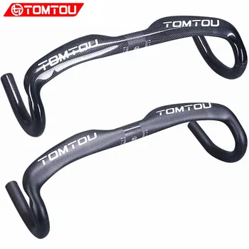 

TOMTOU Black Matte/Glossy 3K Carbon Road Handlebar 400/420/440mm Cycling Road Bicycle Bent Bar Bike Parts