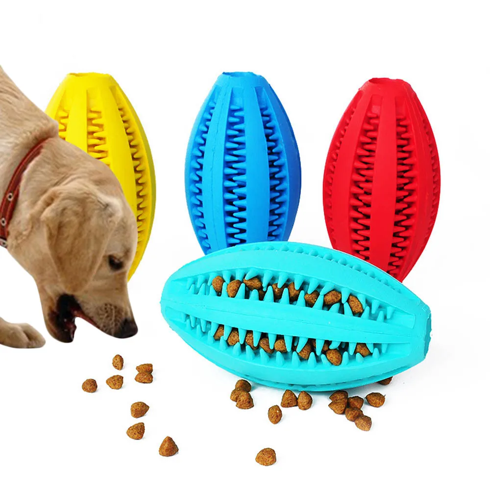 Корм для домашних собак кормушка для домашних животных жевательная игрушка дозатор для еды мяч устойчив к укусам натуральный каучук чистые зубы игрушки для собак миски