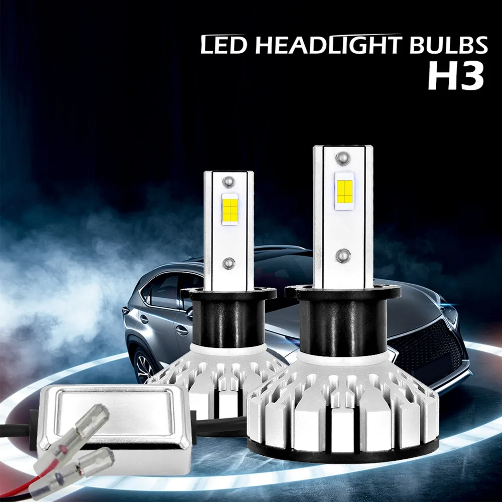 

LOAUT LED Car Headlight H3 Car Styling 12000lm 9-36V CSP Led Light Universal 80W Super Bright Head Lamps KIT Front Bulb Auto