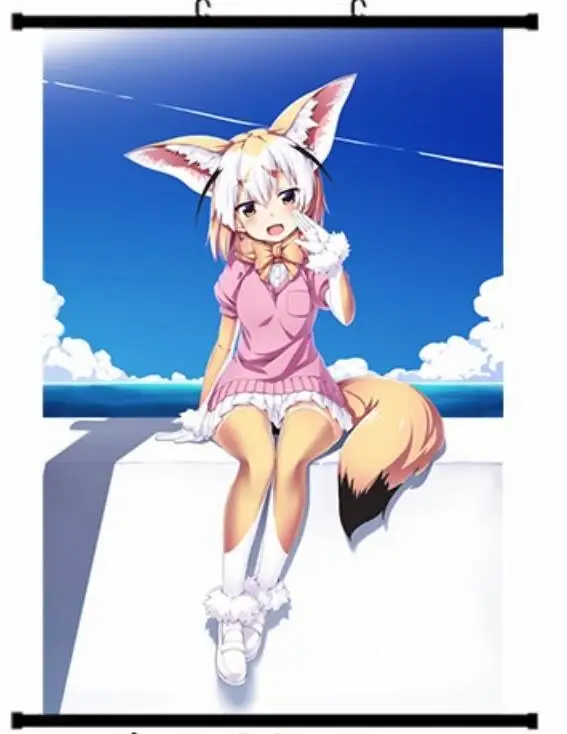 Японские декоративные картинки аниме игры Kemono Friends Fennec & Nana Ezo Red Fox сексуальная