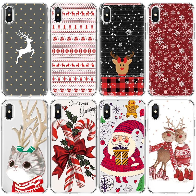 

Christmas Cover For iPhone X 6 6s S 7 8 Plus Fundas For iPhone 4 4S 5 5S SE 5C Coque For iPhone Xs Max XR 7plus TPU Soft Case