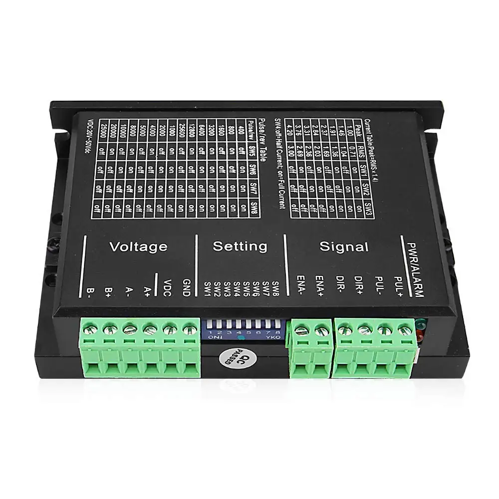 

DSP Nema23 MC556 2 Phase Stepper Motor Driver 24-50VDC 1.0-5.6A Stepper Motor Controller Replace DM556