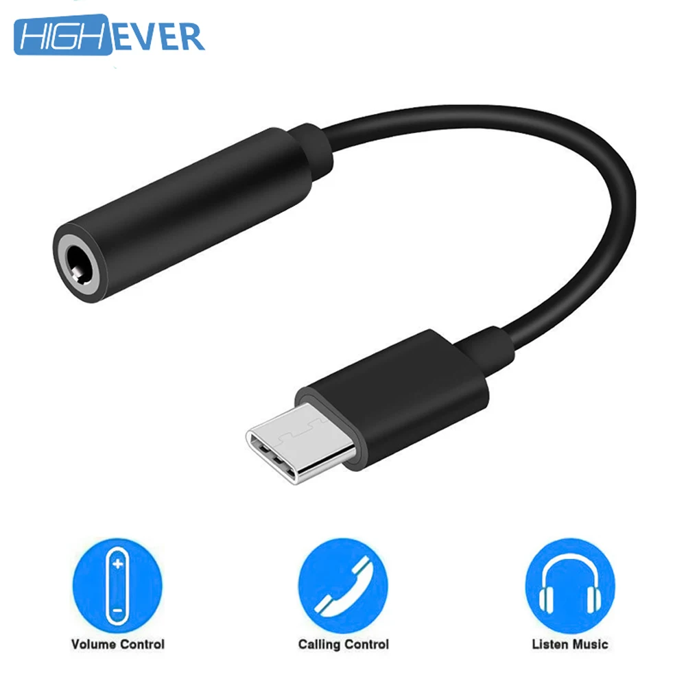 Highever usb type C до 3 5 мм Jack кабель наушники AUX адаптер для Google Pixel 2 Xiaomi Mi 6 8 9 huawei аудио |