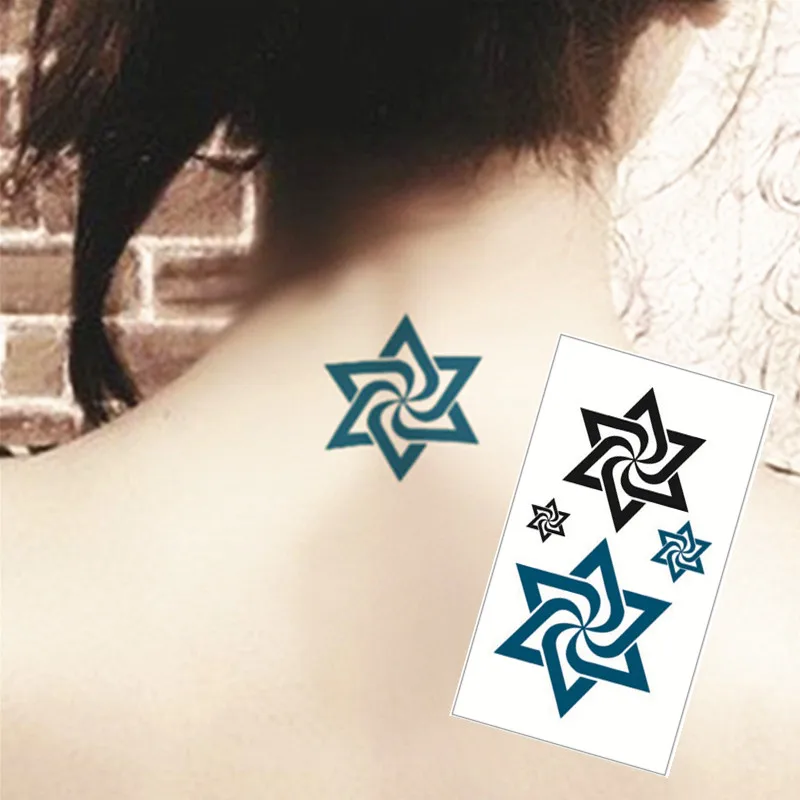 051 8 De Réductionshnapign Cinq Branches étoile Flash Tatouage Main Autocollant 1056 Cm Petit étanche Henné Beauté Temporaire Corps Tatouage