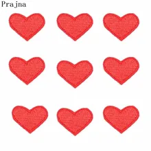 Prajna 10 шт. нашивки с вышитым красным сердцем дешевые нашивки с железом на одежду Мультяшные нашивки на заказ для футболок одежда Декор моющийся