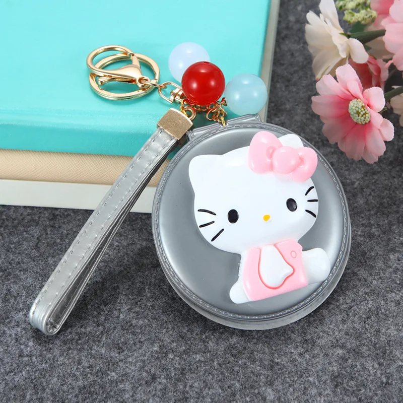 Мультфильм hello kitty косметическое зеркало брелок KT Cat Key Holder женский автомобильный кошелек Шарм Подвеска подарочные брелки Llavero Porte Clef - Цвет: A2