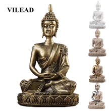 VILEAD 11 см природный песчаник индийский Будда статуя фэншуй сидя Будда статуэтки Винтаж Домашний Декор использовать для аквариума
