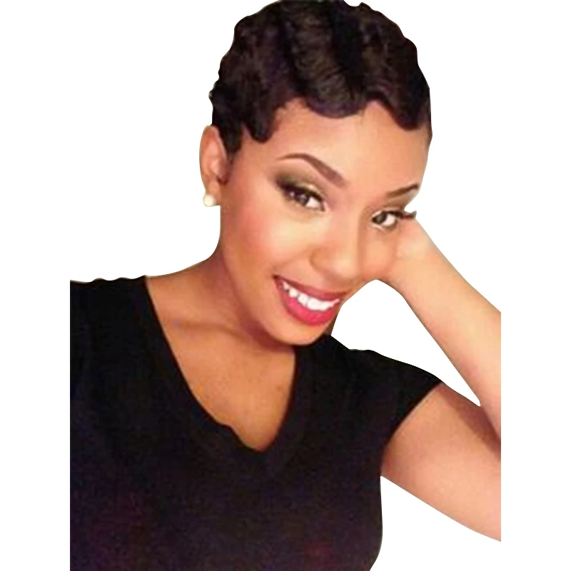 

Sophie's Short Human Hair Wigs For Women Brazilian Ocean Wave Remy Human Hair Wigs 4# Color No Smell Free Shipping