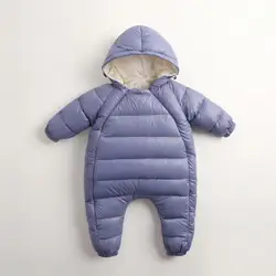 Детский зимний комбинезон с капюшоном и длинными рукавами, Одежда для новорожденных, зимний комбинезон из хлопка для детей 9-24 месяцев