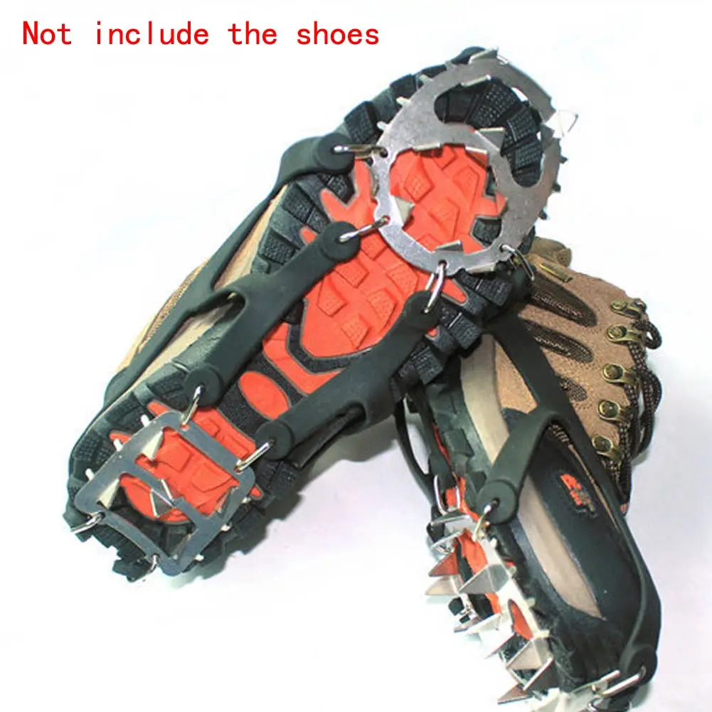 

18 Teeth Non slip Ice Gripper Snow Climbing Anti-slip Shoe Covers Anti slip Spike Shoes Cleats Climbing Crampons M/L