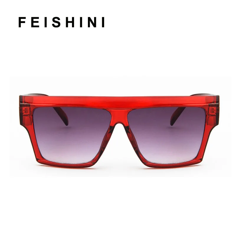 FEISHINI BIG Square Sunglasses Women Brand Rivet Decoration Chic Vintage Sun Glasses Points Sunnies Female Eyewear Lunettes