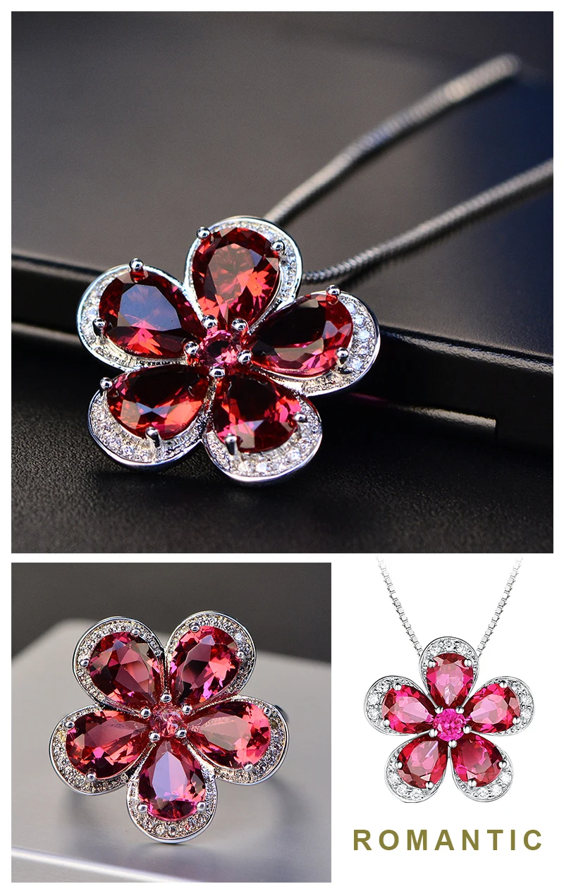 Austria-Swarovski-crystal-red-flower-wedding-penant-necklace_07