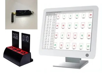 

Free shipping! Wireless desk track system,2pc table number card, USB software transmitter, multi keys call button, table locater