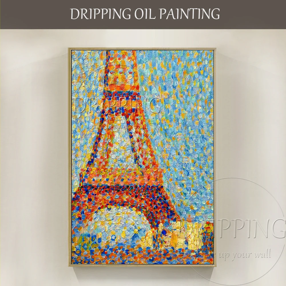 Speciale Disegno Dipinto A Mano La Torre Eiffel Pittura A Olio Su Tela Di Canapa Riproduzione Della Georges Seurat Impressione Torre Eiffel Pittura