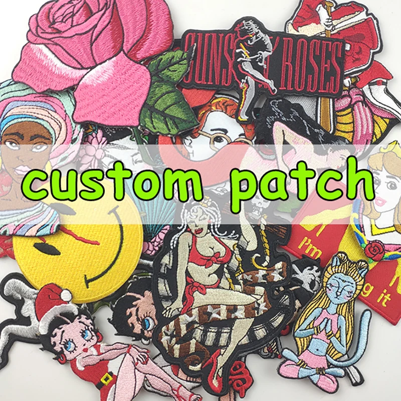 

Custom Embroidered Iron-On Patch for Clothing Customized Badge Any Size Any Design Patch Sewing Accessories Stickers On Clothes