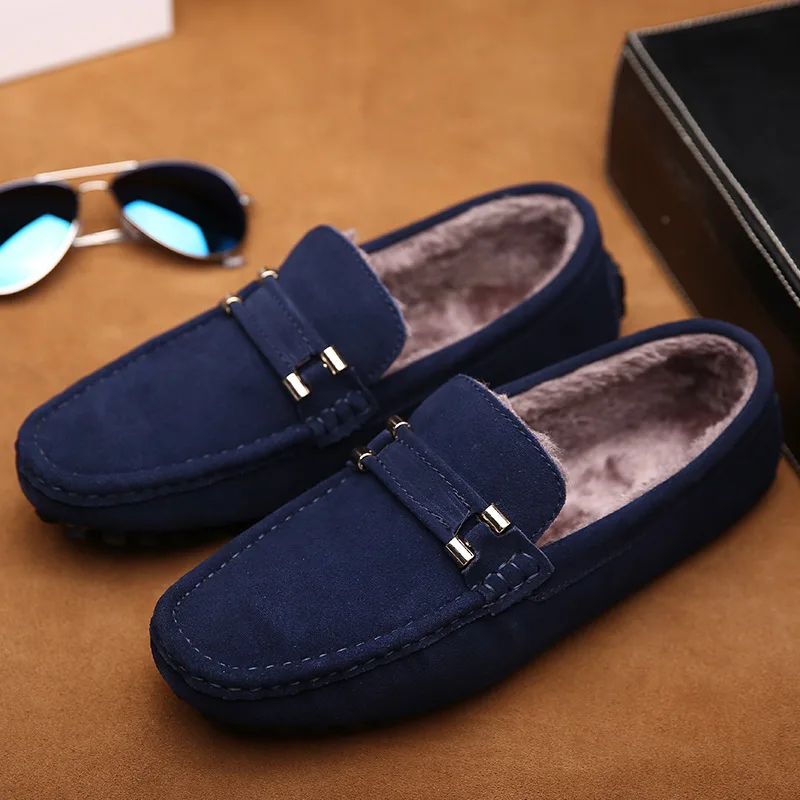 Preto Nova Anti De Além Casuais Quente Um Moda Sapatos Bangladesh Dos Preguiçoso deslizamento Feijão Inverno Masculinos Lã Pedal Veludo Grossa cáqui Grande Tamanho Homens SAxSBOrEwq