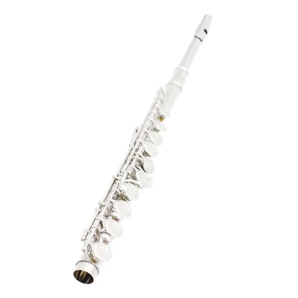 Посеребренный 16 Флейта с закрытыми отверстиями C Key Western Concert Музыкальный инструмент с чистящим украшение на одежду перчатки отвертка