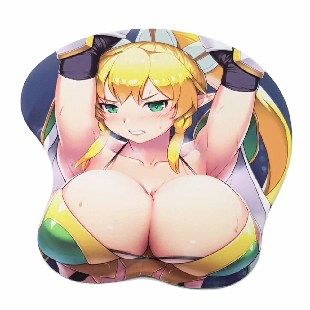 Меч Арт онлайн Leafa аниме 3D Oppai коврик для мыши с гелем для запястья 2WAY