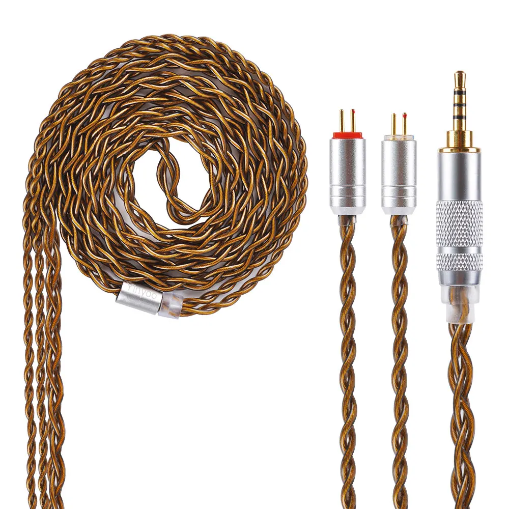 

Yinyoo 4 Core Pure Silver Upgraded Cable 2.5/3.5/4.4mm Balanced Cable With MMCX/2pin Connector For HQ5 HQ6