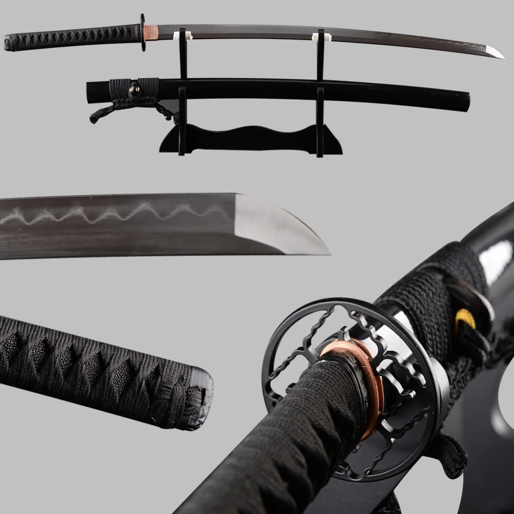 Kaufen Sehr Sharp Japanischen Samurai Schwert Katana Gefaltet Stahl Lehm Ausgeglichenem Full Tang Espadas Vintage Dekoration Samurai Cosplay Messer