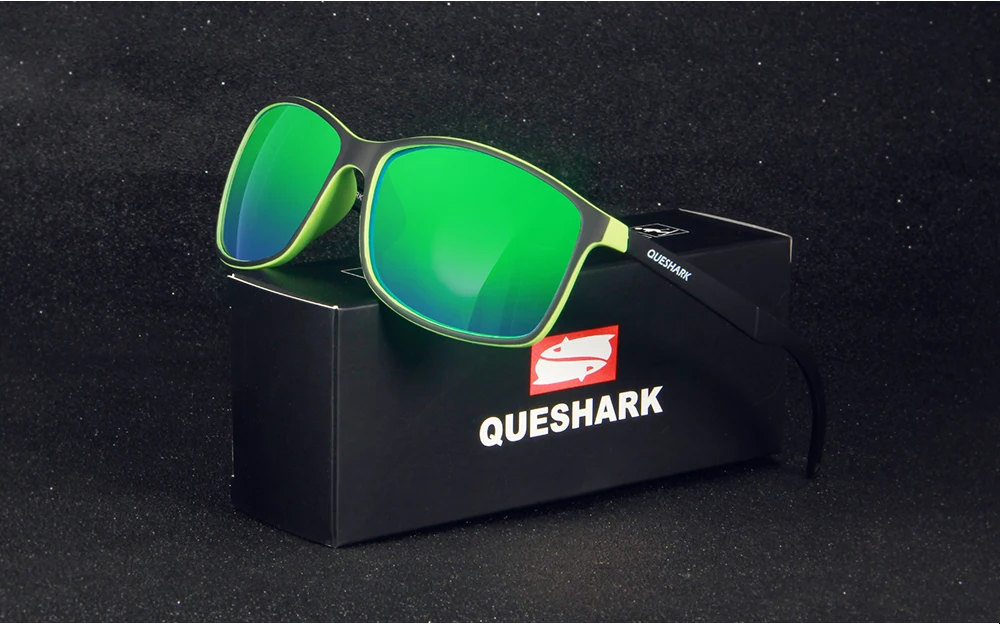 QUESHARK TR90, гибкая оправа, поляризационные очки для рыбалки, Uv400, походные, для кемпинга, катания на лыжах, квадратные очки, спортивные, рыболовные солнцезащитные очки