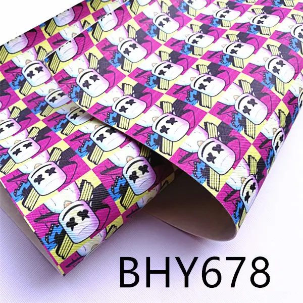 

Free shipping 20*33cm A4 cartoon print synthetic leather fabric for DIY accessories BHY678