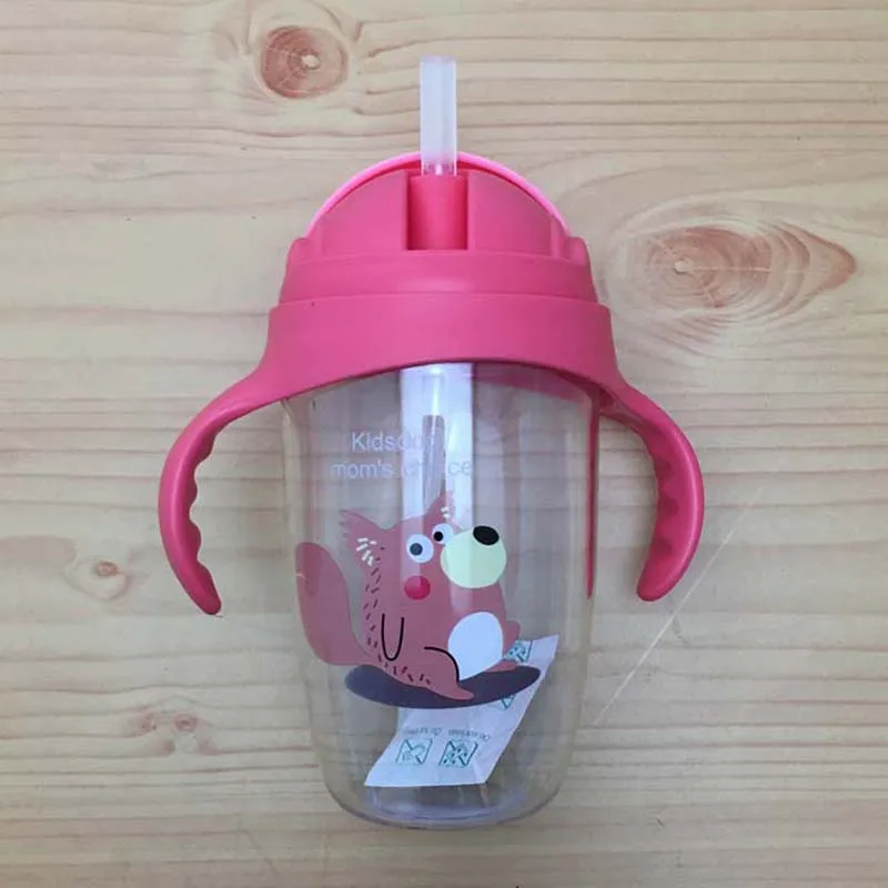 

350ml Sippy Bottle Baby Feeding Water Drink Leak Proof Bottle with Straw Baby Learning Drinking Tritan Bebe Copos