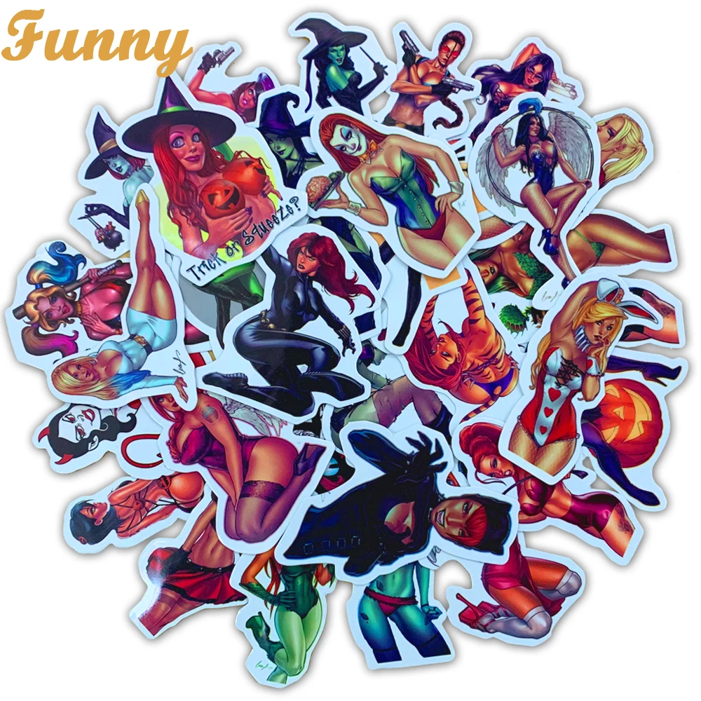 

50pcs Beauty Girls Style Stickers for Skateboard Motorcycle Luggage Sticker Fashion Decals DIY Stickers