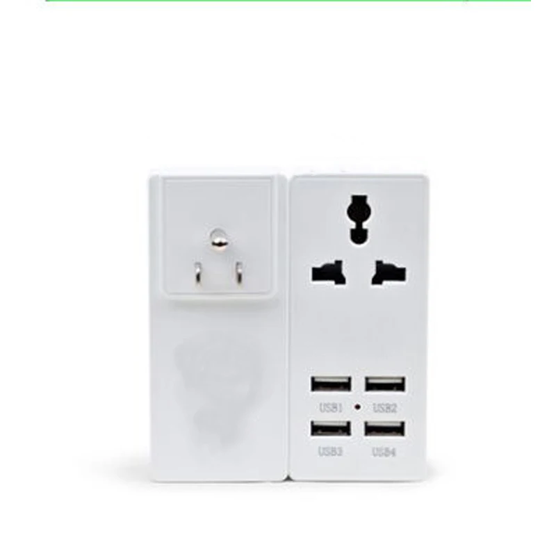 Универсальный адаптер зарядного устройства для путешествий 4 USB по всему миру