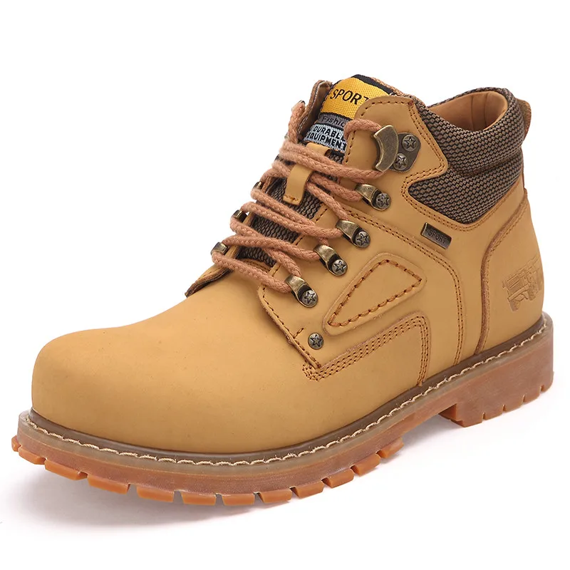 

High Top Men Walking Shoes Lace Up Sneakers for Man Wear-resistance Big Size 47 Footwear Comfortable Zapatos De Hombre Yellow