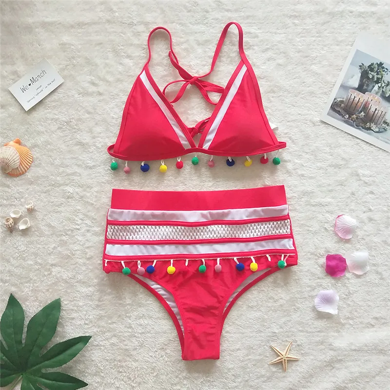 Bikinx Sexy Бикини c хомутом комплект купальник с отверстиями Женская высокая был