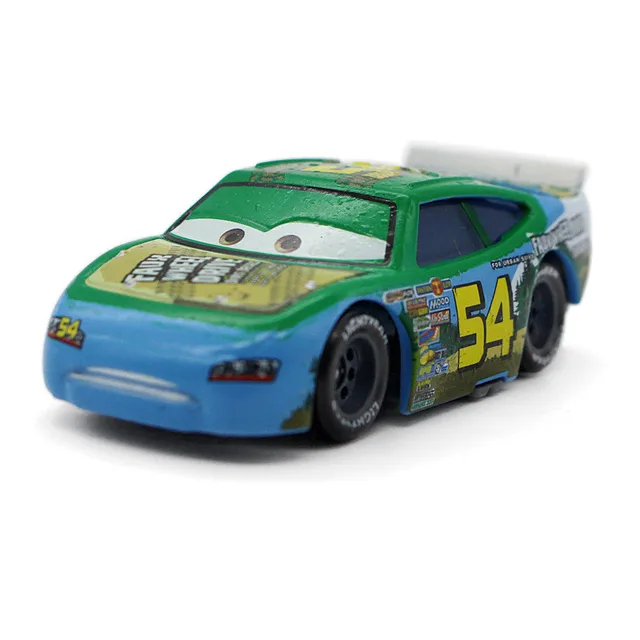 Pixar Cars Green No 54 Faux Wheel Disney Movie Macqueen Cast Pixar Cars Green No 54 Faux Wheel Disney Movie Macqueen Cast Racing Car Alloy Metal Toy Model For Children 1 55