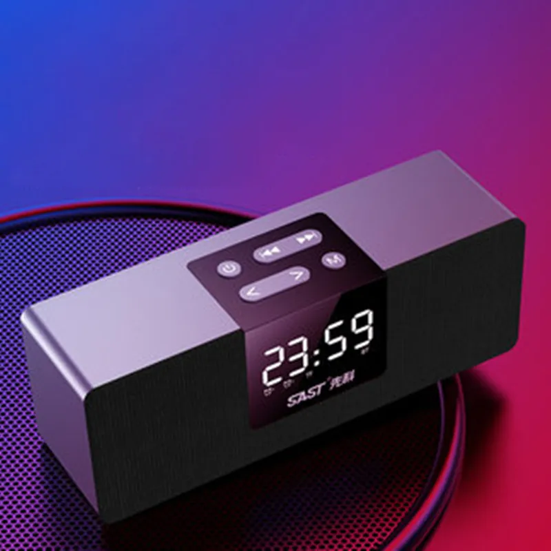 Бытовой прикроватный смарт-динамик часы многофункциональный музыкальный будильник fm-радио Мини Bluetooth качество звука четкое и стабильное